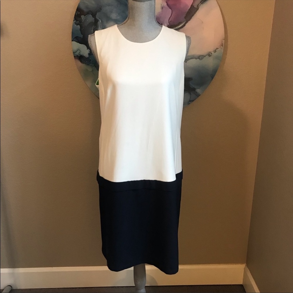 Devernois Color Block Drop Waist Dress - Size 44